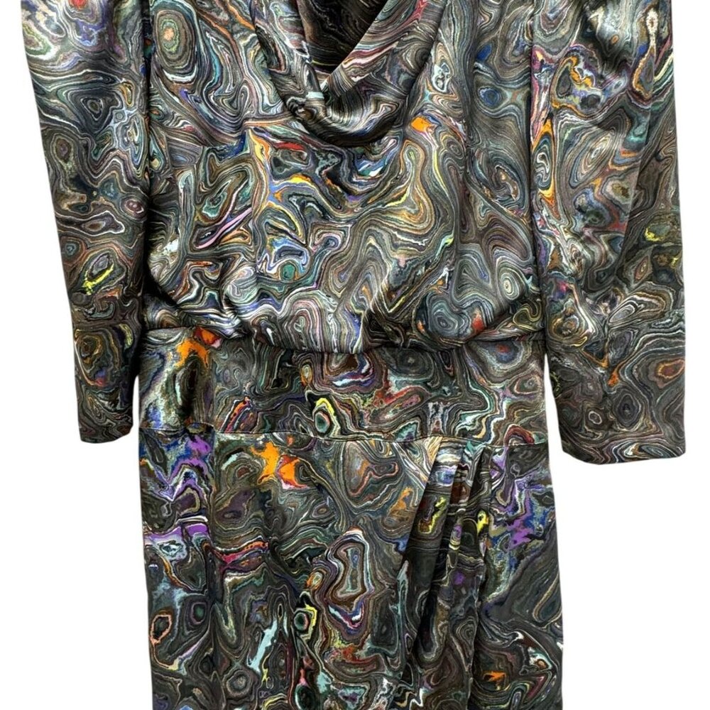 Brenner Petites Size 8 Retro Psychedelic Swirl Dress